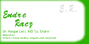 endre racz business card